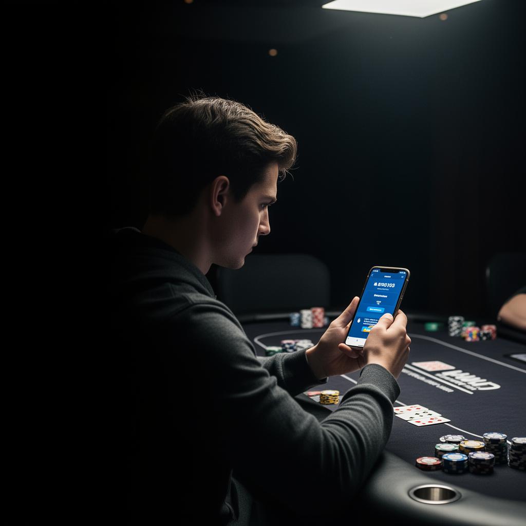 Player studying poker with Runout app